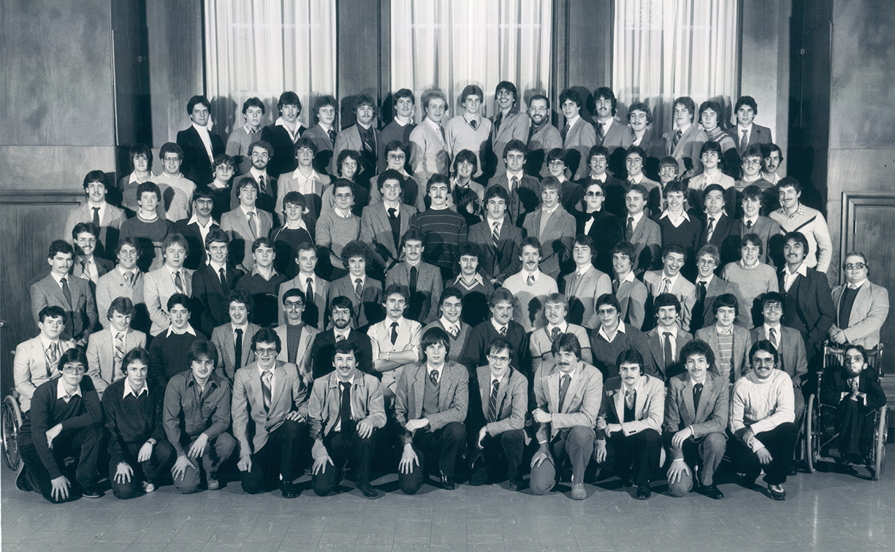 A group photograph of the residents of Doyle House in 1983